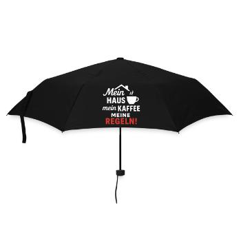Mein Haus, mein Kaffee, meine Regeln! - Regenschirm (klein) - Schwarz - Vorne