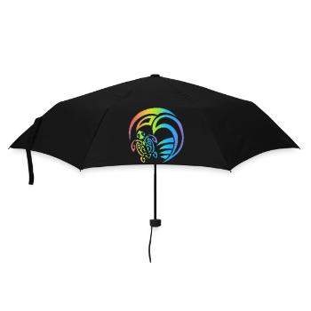Schildkröte und buntes Meer - Regenschirm (klein) - Schwarz - Vorne