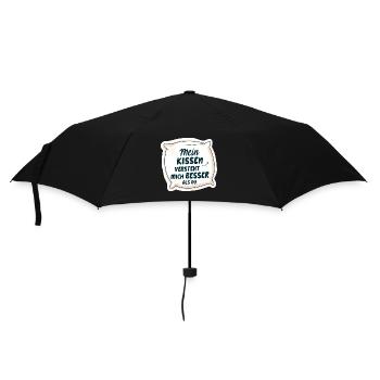 Mein Kissen versteht mich besser als du 💤 - Regenschirm (klein) - Schwarz - Vorne