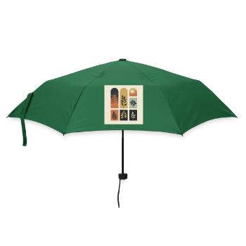 Herbst-Botanicals-Gitter - Regenschirm (klein) - Flaschengrün - Vorne