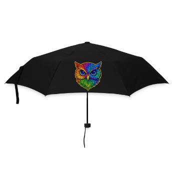 Owl | Tawny Owl | Rainbow Owl Magic - Umbrella (small) - black - Front