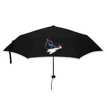 Bunter Skifahrer in Action - Regenschirm (klein) - Schwarz - Vorne