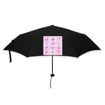 Pink Glow Motif Kawaii Pastel - Parapluie standard - noir - Devant