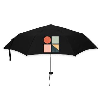 Minimal Geometric Shapes — Modern Abstract Art - Umbrella (small) - black - Front