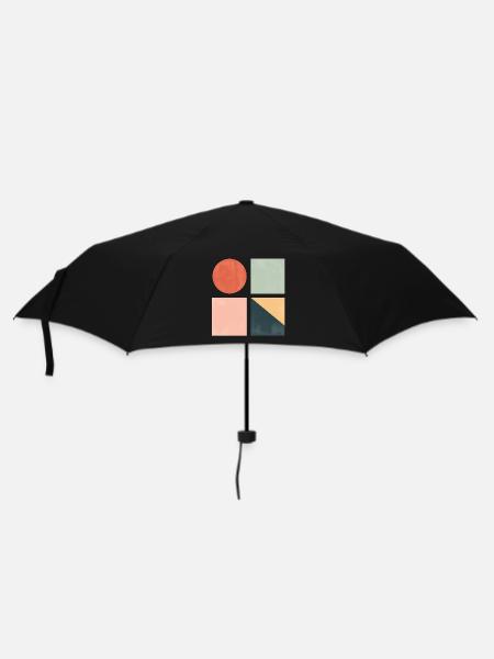 Minimal Geometric Shapes — Modern Abstract Art - Umbrella (small) - black