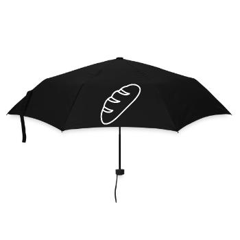 Brot Skizze – minimalistisches Backmotiv Design - Regenschirm (klein) - Schwarz - Vorne