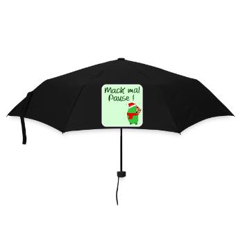 WEIHNACHTSPAUSE GEWÜRZGURKE WEIHNACHTSMANN - Regenschirm (klein) - Schwarz - Vorne