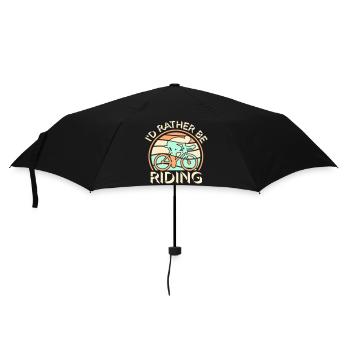 Vintage Cyclist I'd Rather Be Riding Retro Logo - Umbrella (small) - black - Front