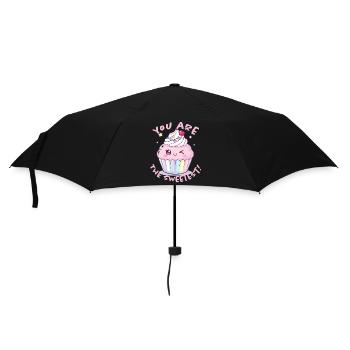 Du Bist Der Süßeste Cupcake - Regenschirm (klein) - Schwarz - Vorne