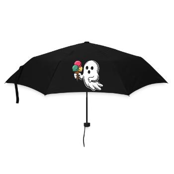 Geist mit Eiscreme Popart - Regenschirm (klein) - Schwarz - Vorne