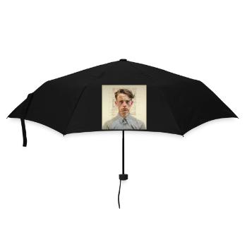 Patchwork-Portraet Collage - Regenschirm (klein) - Schwarz - Vorne