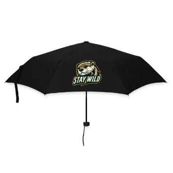 Restez sauvage – Otter Design | Motif Nature & Aventure - Parapluie standard - noir - Devant