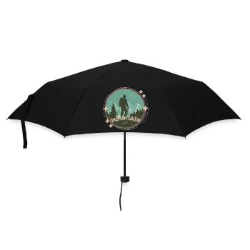 Mountain Love – Wanderer & Berge Motiv - Regenschirm (klein) - Schwarz - Vorne
