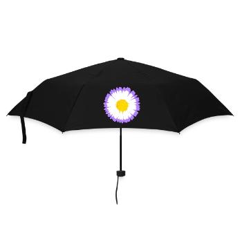 Marguerite violette fleurie avec noyau jaune - Parapluie standard - noir - Devant