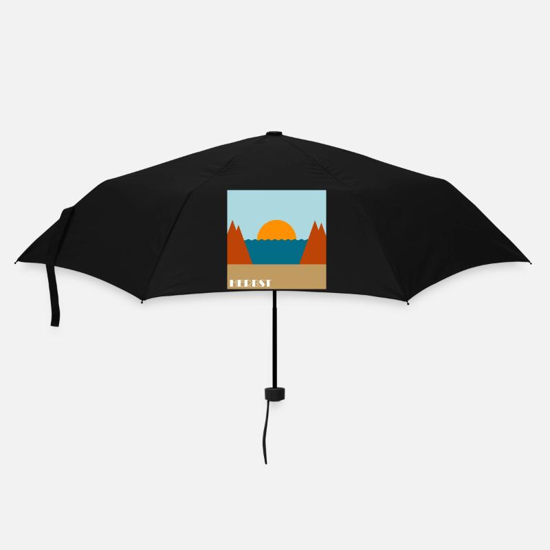 Herbst - Regenschirm (klein) - Schwarz