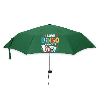 J’aime le bingo et les chats - Parapluie standard - vert bouteille - Devant