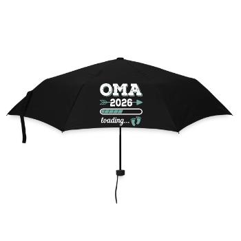 Oma 2026 Loading Werdende Großmutter Geschenkidee - Regenschirm (klein) - Schwarz - Vorne