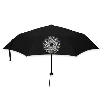 Weihnachtsstern in filigraner Spitzen-Optik - Regenschirm (klein) - Schwarz - Vorne