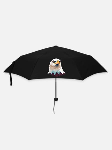 Geometric Eagle Head Illustration - Umbrella (small) - black