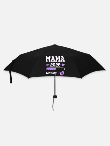 Mama 2026 Loading Schwangerschaft Geschenkidee - Regenschirm (klein) - Schwarz