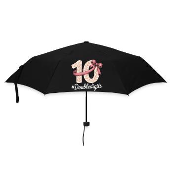 10th Birthday Girl | Double digits fun - Umbrella (small) - black - Front