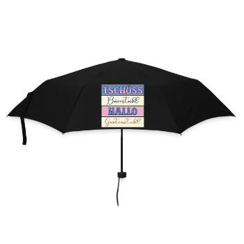 TSCHÜSS HALLO BÜRO GARTEN - Regenschirm (klein) - Schwarz - Vorne