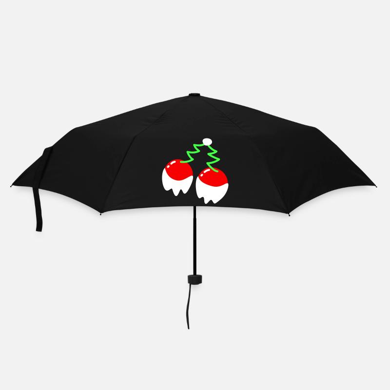 Kirsche – Weihnachten - Regenschirm (klein) - Schwarz