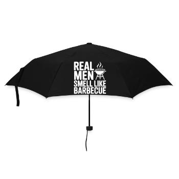 Echte Männer riechen nach Barbecue - Regenschirm (klein) - Schwarz - Vorne