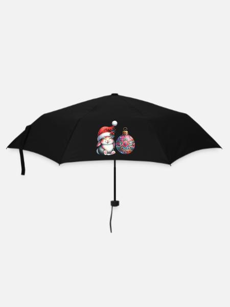 Festive Bunny with Ornate Ornament - Umbrella (small) - black
