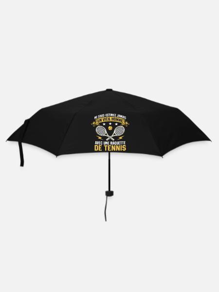 Old man with a tennis racket - Umbrella (small) - black