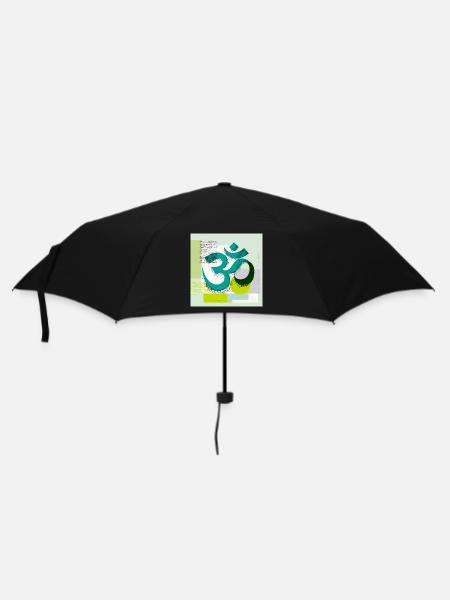 Modernes OM Zeichen – Abstrakte Yoga Kunst - Regenschirm (klein) - Schwarz