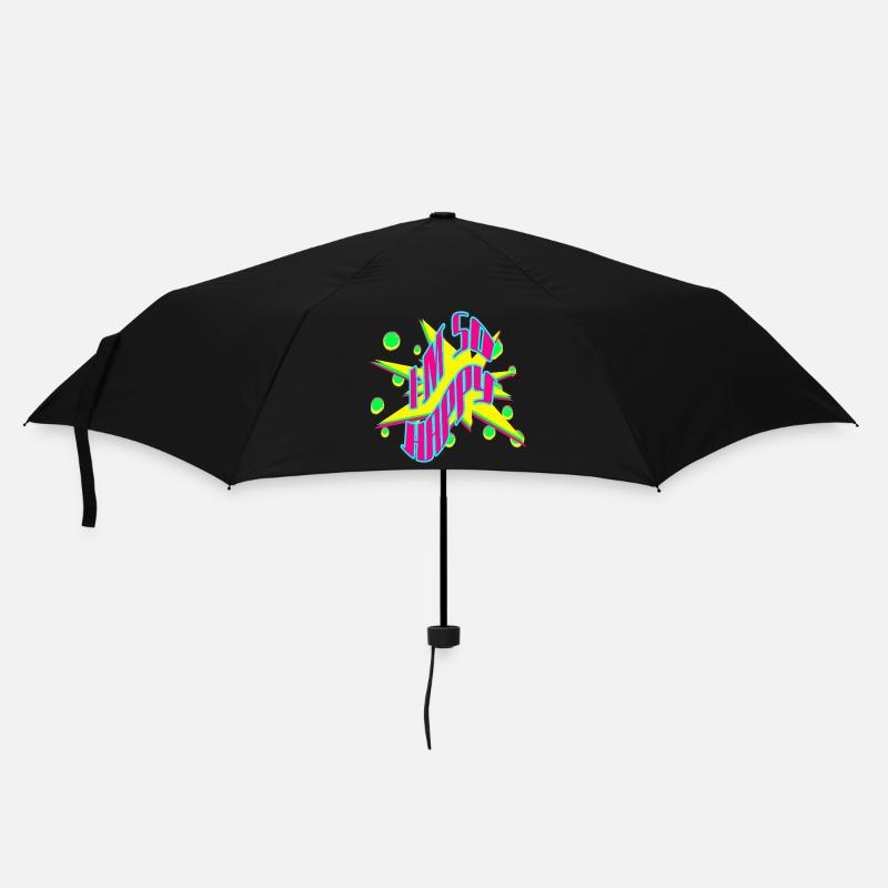 Im So Happy Neon Pop Grafik - Regenschirm (klein) - Schwarz