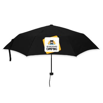 Life Is Better with Camping – Design - Regenschirm (klein) - Schwarz - Vorne
