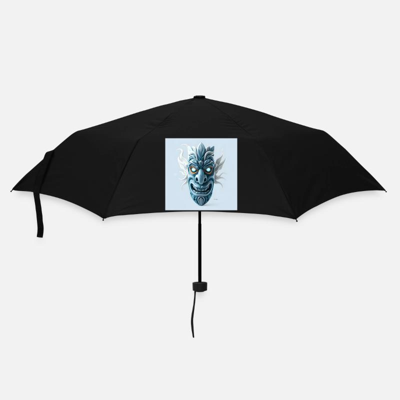 Air Tiki Maske - Regenschirm (klein) - Schwarz