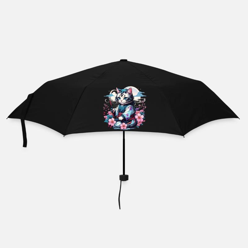 Chat Ninja Kawaii japonais - Parapluie standard - noir