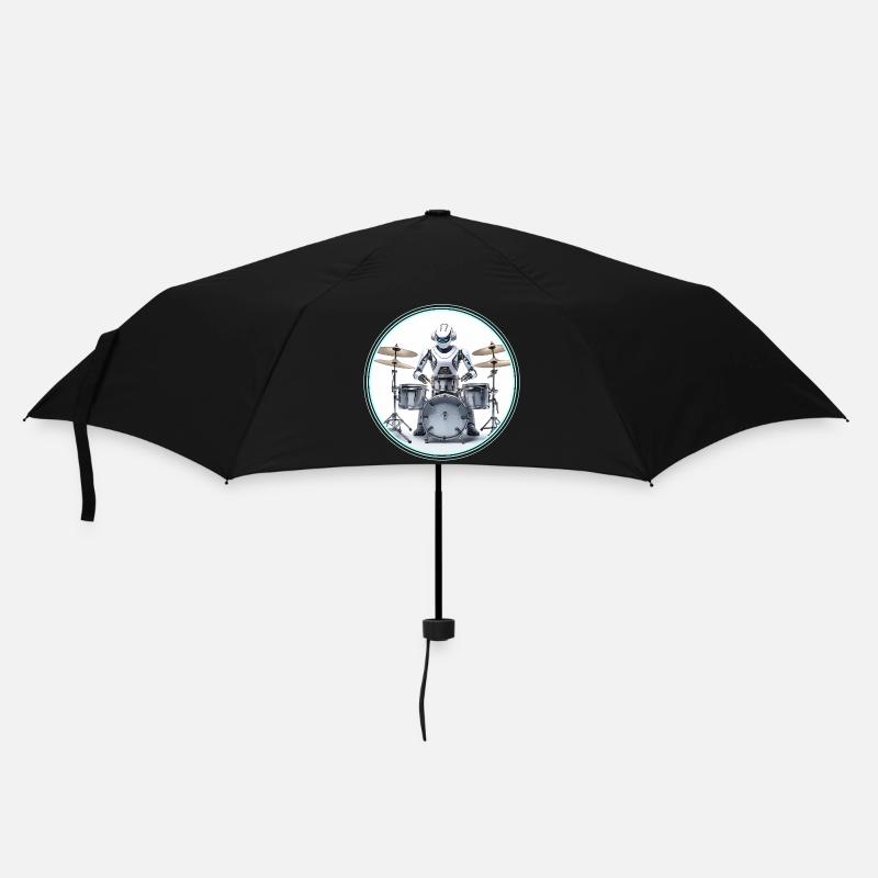 Drum Machine Roboter - Regenschirm (klein) - Schwarz