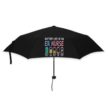Akkustand einer Notaufnahme Pflegekraft Humor - Regenschirm (klein) - Schwarz - Vorne