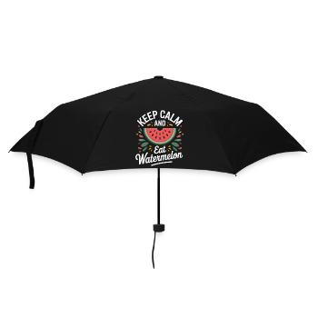 Keep Calm And Eat Watermelon - Regenschirm (klein) - Schwarz - Vorne