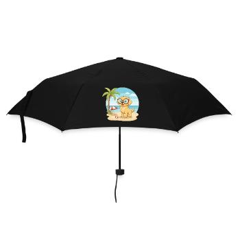Cute Dog with Glasses Beach Summer Vacation - Umbrella (small) - black - Front