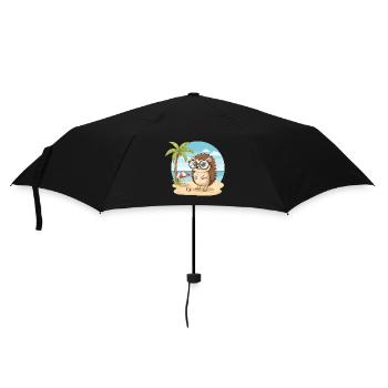 Cute Hedgehog with Glasses Beach Summer Vacation - Umbrella (small) - black - Front