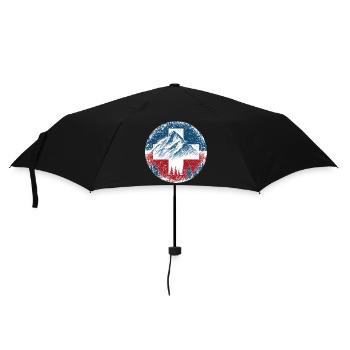 Schweiz-Swiss-Switzerland-Wintersport-Ski-Berge - Umbrella (small) - black - Front