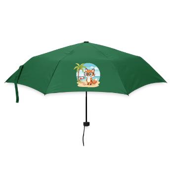 Vacances d’été de Plage du Renard Mignon avec des Lunettes - Parapluie standard - vert bouteille - Devant