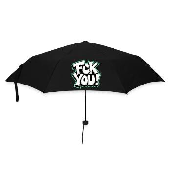 FCK YOU lettering provocative statement - Umbrella (small) - black - Front