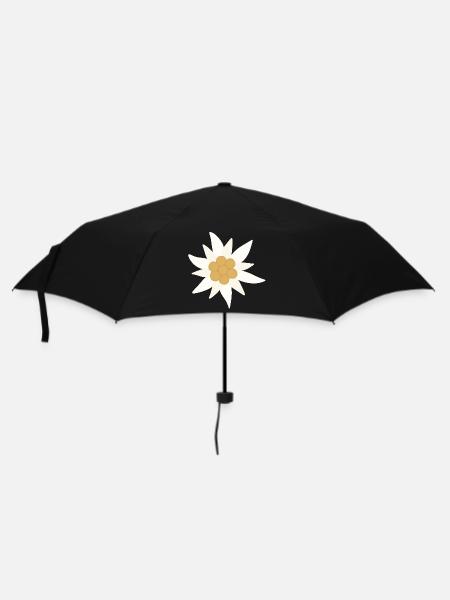 Edelweiss-Blume - Regenschirm (klein) - Schwarz