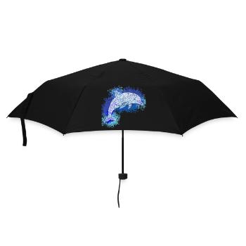 Zentangle Dolphin - Umbrella (small) - black - Front