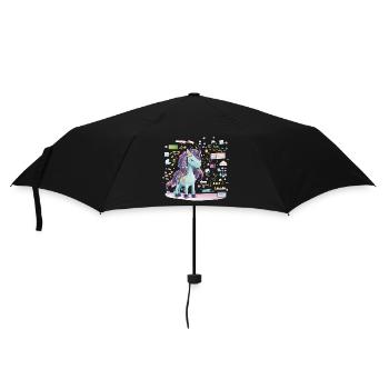 Unicorn Technology Spell Illustration - Umbrella (small) - black - Front