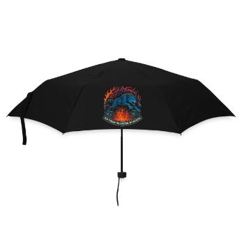 Blue wolf in a circle of flames - Umbrella (small) - black - Front