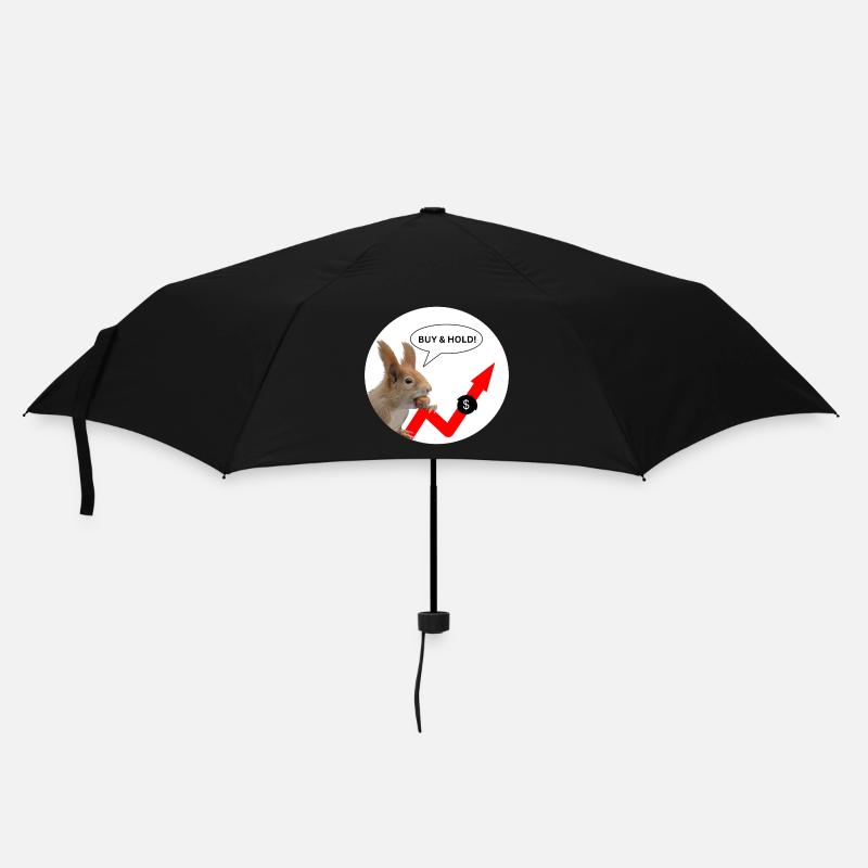 Finanzshirt Eichhörnchen Buy & Hold  - Regenschirm (klein) - Schwarz