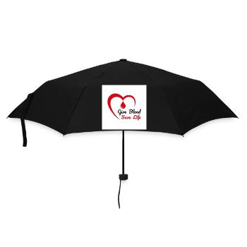 Blood Donation Heart Emblem - Umbrella (small) - black - Front