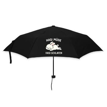 Hasi müde – Hasi schlafen | Süßer Hase - Regenschirm (klein) - Schwarz - Vorne